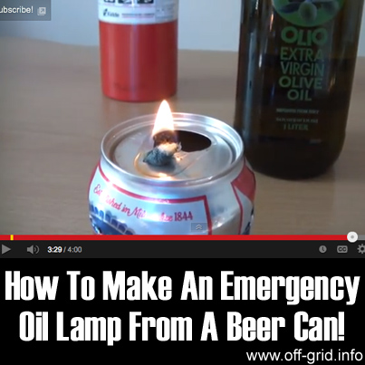 How To Make An Emergency Oil Lamp From A Beer Can!