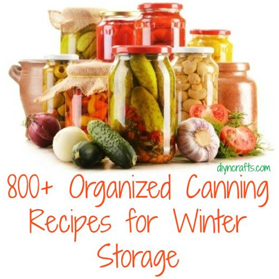 800+ Organized Canning Recipes for Winter Storage