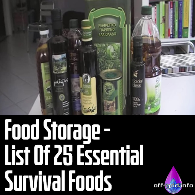Food Storage: List Of 25 Essential Survival Foods