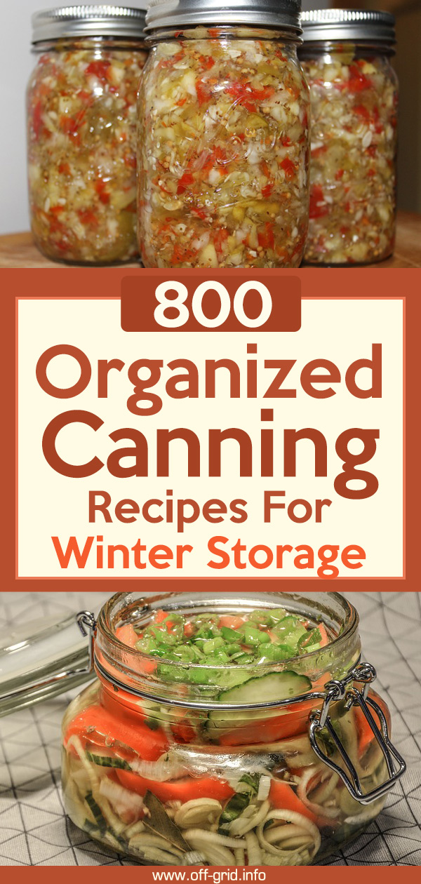 800 Organized Canning Recipes For Winter Storage