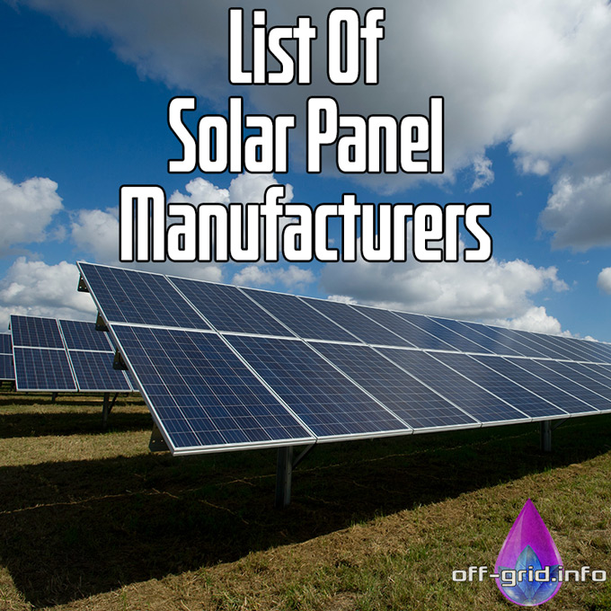 List Of Solar Panel Manufacturers