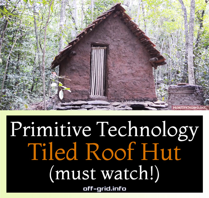 Primitive Technology Tiled Roof Hut